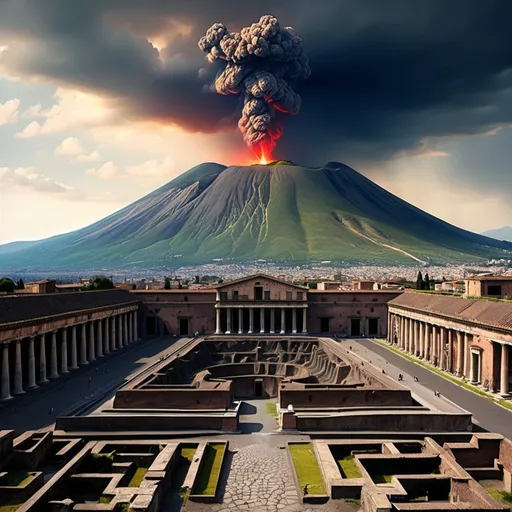 Prompt: Vezuvius Pompei volcano