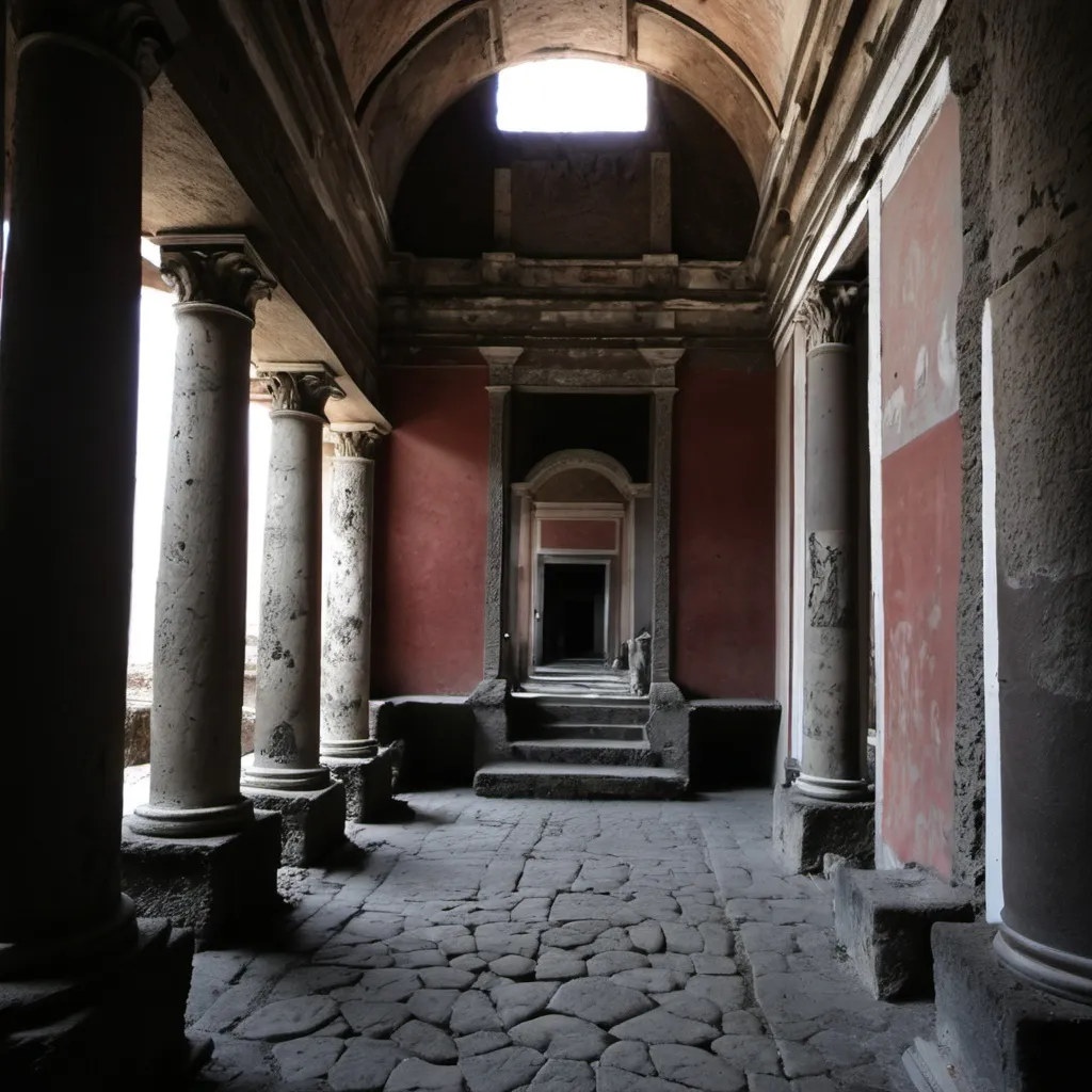 Prompt: Pompei Interiors