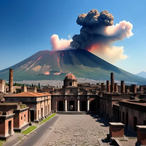 Prompt: Vezuvius Pompei volcano