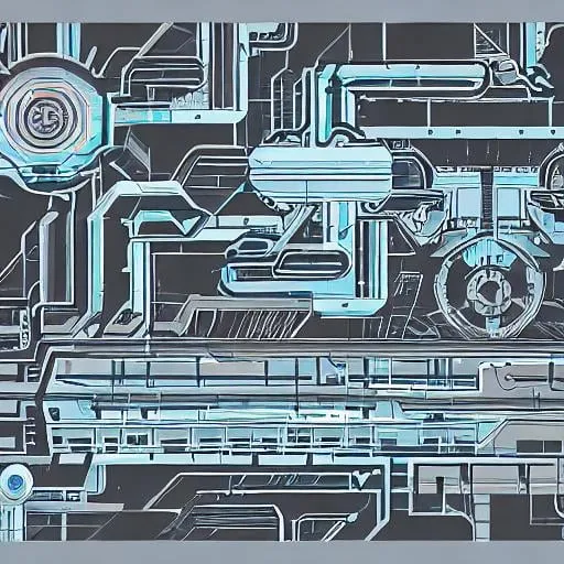 Prompt: mechanical dawn, mechanical, city,                    cybernetic