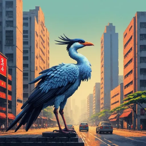Prompt: 快樂鳥 幸福命 Guangzhou, south of Yuexiu District, China oil painted pixelart art deco primary colors high contrast.