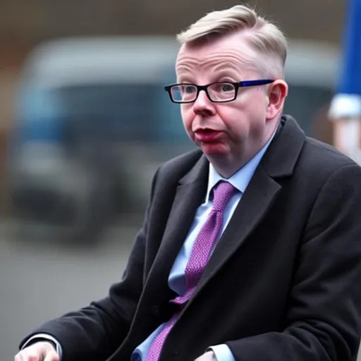 Prompt: Michael Gove as a disabled human
