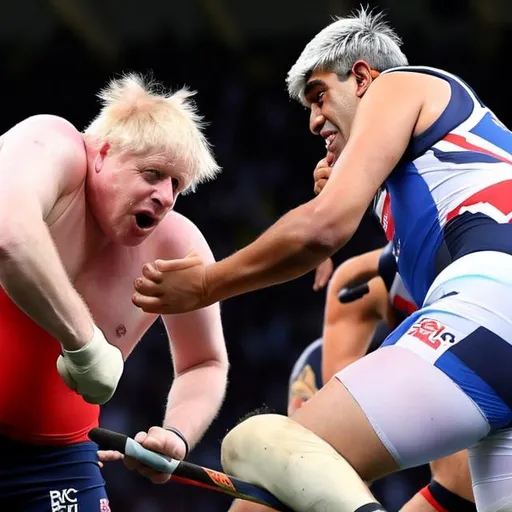 Prompt: boris johnson getting pegged by rishi sunak 