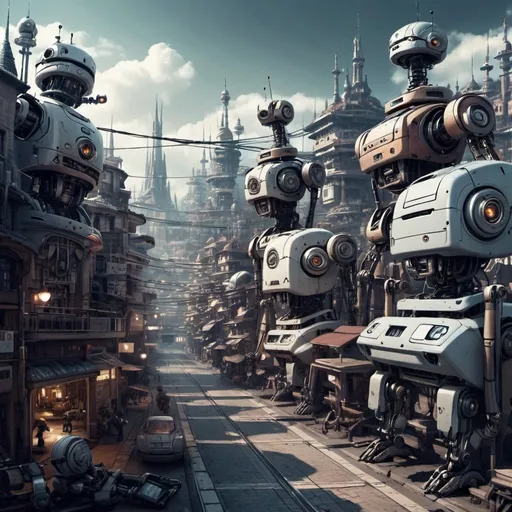 Prompt: robotic city