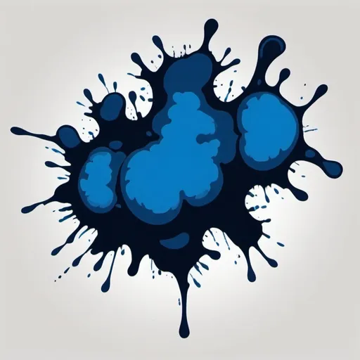 Prompt: a blue inkblot in comic style with transparent background