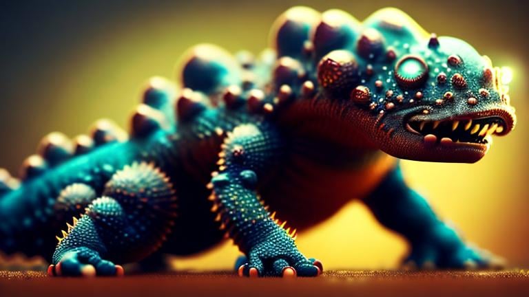 Prompt: Photorealistic, extreme macro, focus stacking. Nikon’s small world. microscopic Kaiju, entire body, extremely detailed scientific