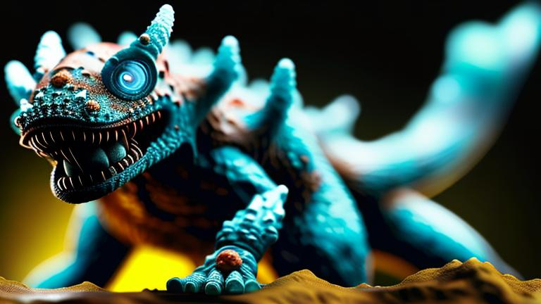 Prompt: Photorealistic, extreme macro, focus stacking. Nikon’s small world. microscopic Kaiju, entire body, extremely detailed scientific