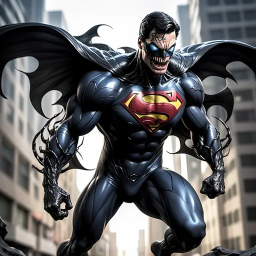 Prompt: Superman with venom suit