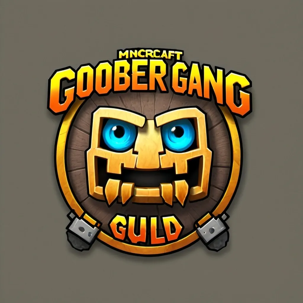 Prompt: Make a logo for mincraft team called 
Goober Gang Guild make sure that ther is text that says Goober Gang Guild