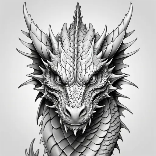 Prompt: Draw line art of dragon