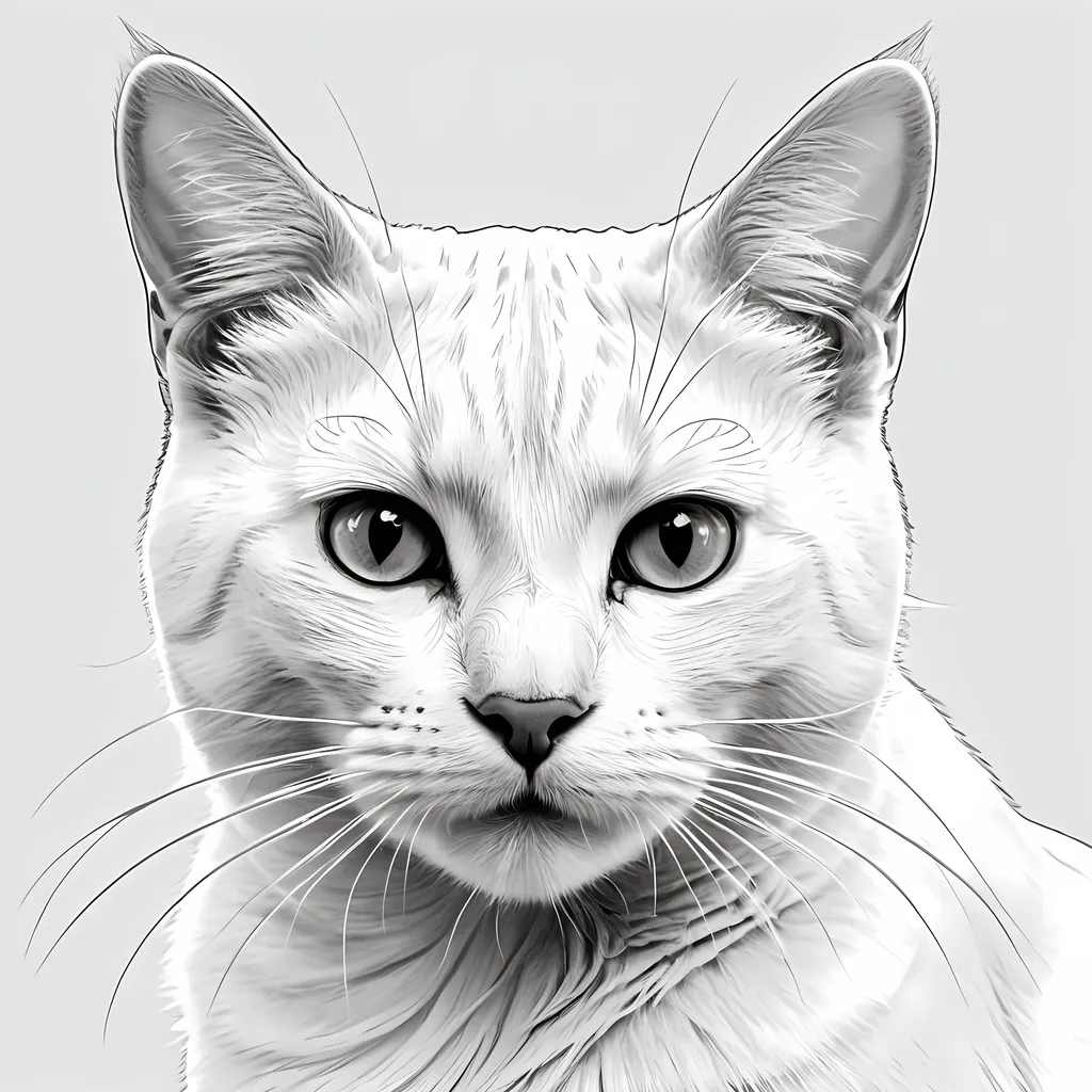 Prompt: Draw line art of a cat