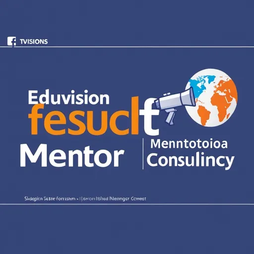 Prompt: Create a facebook cover photo about educatioal consultancy with the title "EduVision Mentor"