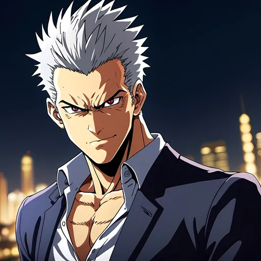 Prompt: garou alike anime character. anime style
