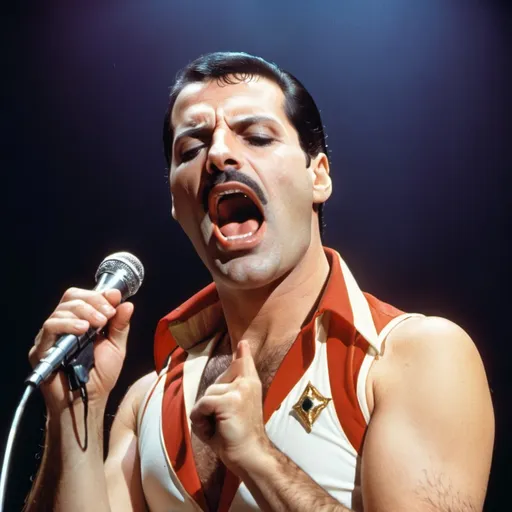 Prompt: freddie mercury singing his high note