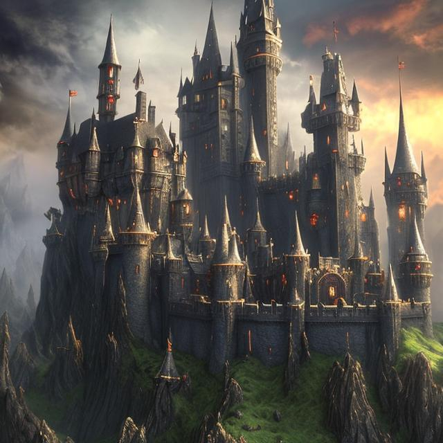 Prompt: Dark fantasy castle