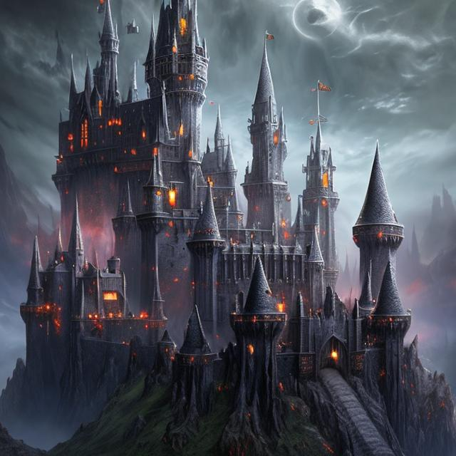 Prompt: Dark fantasy castle