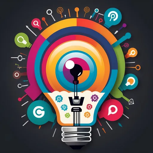 Prompt: “Create a logo for a marketing club that embodies innovation and creativity. Please design a logo incorporating [choose one: a lightbulb with a brain inside, a graph with an upward arrow, a speech bubble combined with a megaphone, stylized initials of the club, digital circuit patterns, a rocket launching with marketing symbols, abstract shapes and vibrant colors, puzzle pieces, a target with creative elements, or an eye with a lightbulb pupil]. The design should be modern, engaging, and visually represent the core values of growth, communication, and strategic thinking in marketing.”