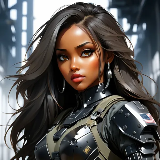 Prompt: (((Yoji Shinkawa))), sticker of ultra detailed portrait of Aaliyah Dana Haughton in black mech armor,  high quality cell shaded illustration in post apocalyptic style by Yoji Shinkawa, ((full body)), dynamic pose, perfect anatomy, centered, freedom, soul, black long hair, approach to perfection, cell shading, 4k , cinematic dramatic atmosphere, watercolor painting, global illumination, detailed and intricate environment, artstation, concept art, fluid and sharp focus, volumetric lighting, cinematic lighting, Art by Yoji Shinkawa,