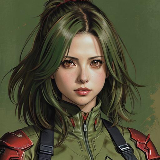 Prompt: (((Yoji Shinkawa))), sticker of ultra detailed portrait of Sarah Michelle Gellar  in red holy armor,  high quality cell shaded illustration in post apocalyptic style by Yoji Shinkawa, ((full body)), dynamic pose,Dark green hair, perfect anatomy, centered, freedom, Dark green hair, soul. Dark green hair, approach to perfection, cell shading, 4k , cinematic dramatic atmosphere, watercolor painting, global illumination, detailed and intricate environment, artstation, concept art, fluid and sharp focus, volumetric lighting, cinematic lighting, Art by Yoji Shinkawa,