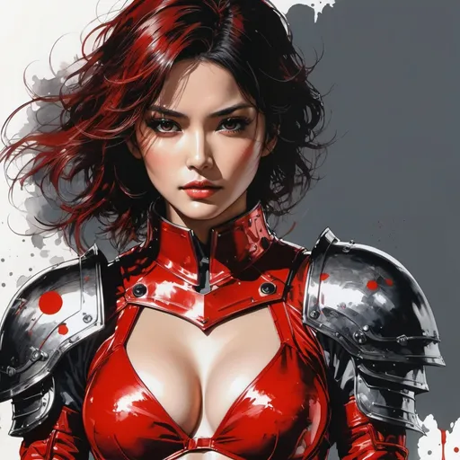 Prompt: (((Yoji Shinkawa))), sticker of ultra detailed portrait of Morena Baccarin in red leotard armor, holding a fireball, high quality cell shaded illustration in post apocalyptic style by Yoji Shinkawa, ((full body)), dynamic pose, perfect anatomy, centered, freedom, soul, red long hair, approach to perfection, cell shading, 4k , cinematic dramatic atmosphere, watercolor painting, global illumination, detailed and intricate environment, artstation, concept art, fluid and sharp focus, volumetric lighting, cinematic lighting, Art by Yoji Shinkawa,
