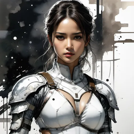 Prompt: (((Yoji Shinkawa))), sticker of ultra detailed portrait of Naomi Scott in white leotard armor, high quality cell shaded illustration in post apocalyptic style by Yoji Shinkawa, ((full body)), dynamic pose, perfect anatomy, centered, freedom, soul, brown long hair, approach to perfection, cell shading, 4k , cinematic dramatic atmosphere, watercolor painting, global illumination, detailed and intricate environment, artstation, concept art, fluid and sharp focus, volumetric lighting, cinematic lighting, Art by Yoji Shinkawa,
