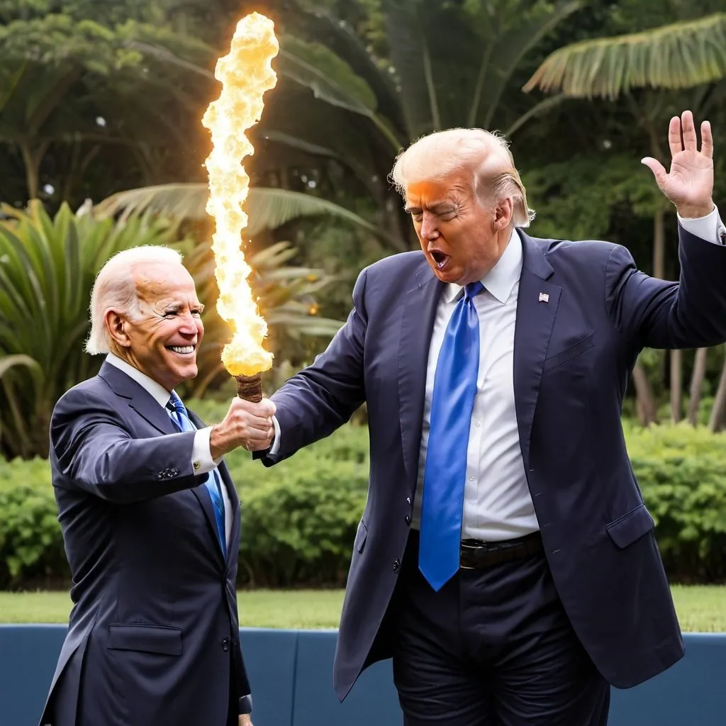 Prompt: donald trump kamehameha joe biden