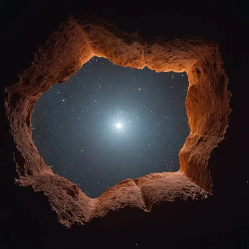 Prompt: in deepspce with many stars and blockhole