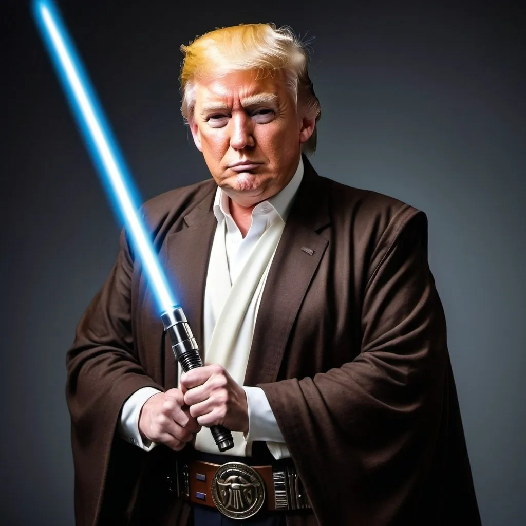 Prompt: donald trump as a jedi