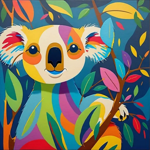 Prompt: Koala Abstract expressionism, 9 times larger ears, 3 times bigger larger body, bright colors