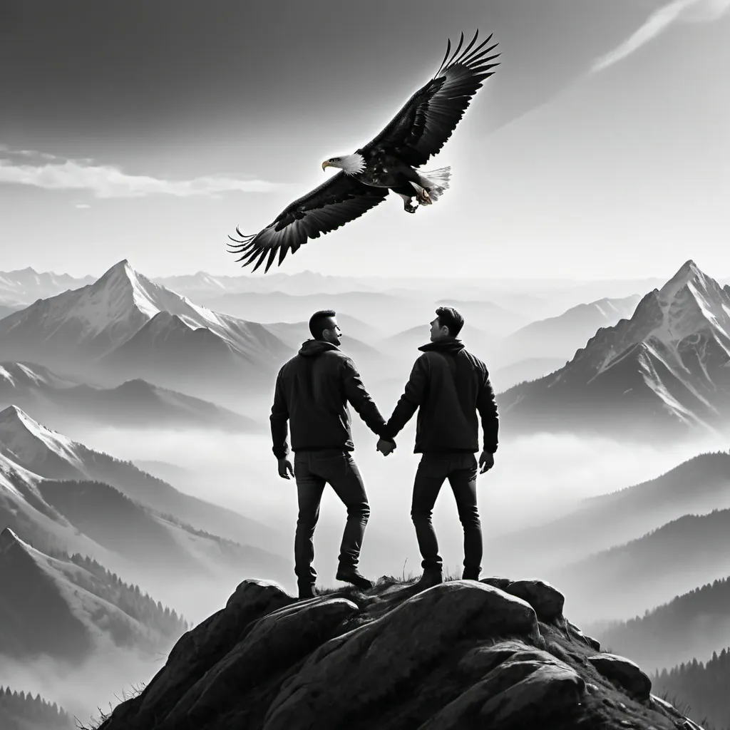 Prompt: Love lift us up where we belong
Where the eagles cry
On a mountain high
Love lift us up where we belong
Far from the world below
Up where the clear winds blow
gay man, B&W