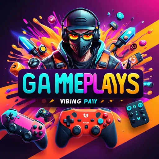 Prompt: (accurately spelled text "Vibing Gameplays"), eye-catching YouTube banner, colorful and dynamic design, engaging gaming elements, bold typography, fun and immersive theme, action-packed scenes, gaming characters, controller graphics, sleek layout, warm and inviting colors, modern aesthetic, digital artwork, ultra-detailed, high-quality, vibrant background, appealing to gamers.