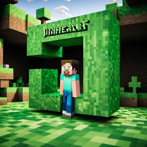 Prompt: erstelle mir ein bild mit dem Namen Jonas in 3 D schrift in  grün mit einem minecraft hintergrund