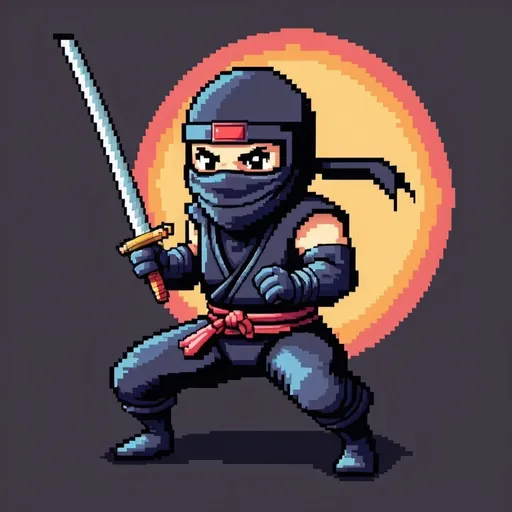 Prompt: retro pixel art of a lusty ninja