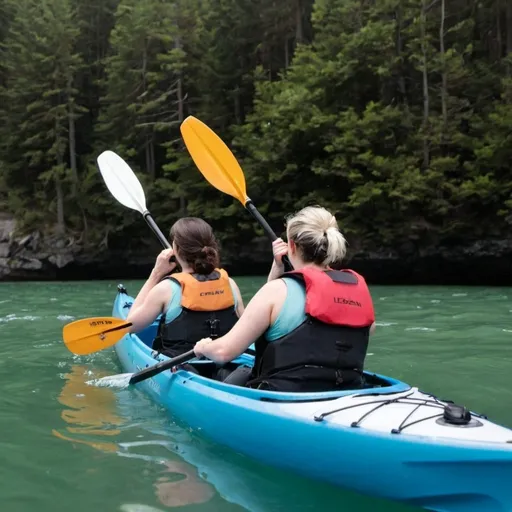 Prompt: Lesbian kayaking.