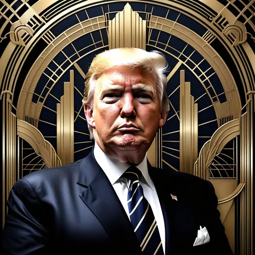 Prompt: Trump. Art Deco Style. 