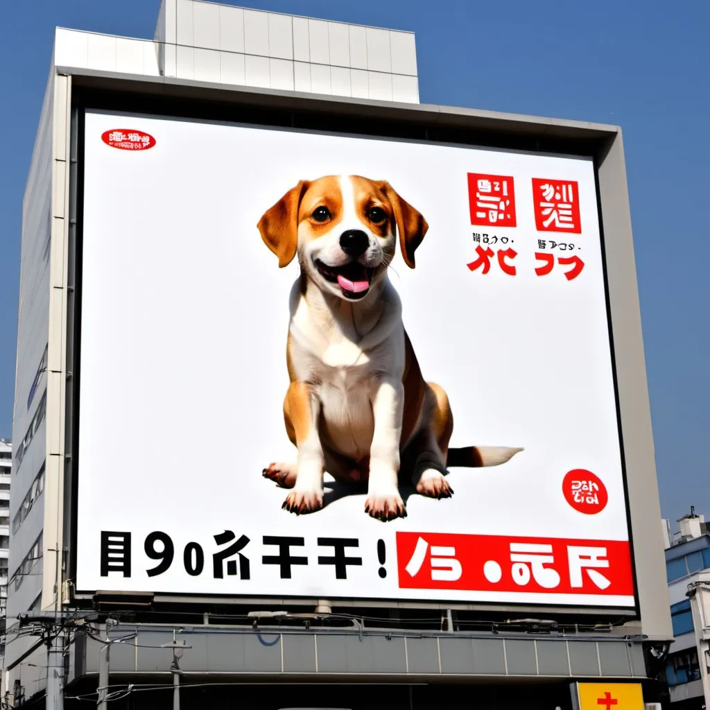 Prompt: Japanese billboard advertisement. Dog farts.