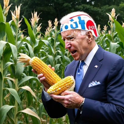 Prompt: Joe Biden and Corn Pop in a fight to the death.