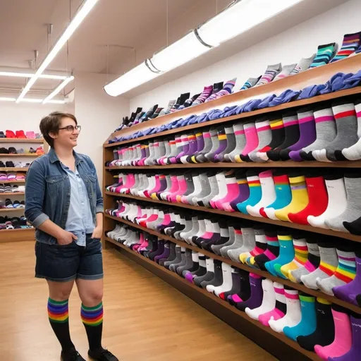 Prompt: Lesbian sock store. Just lesbian socks.