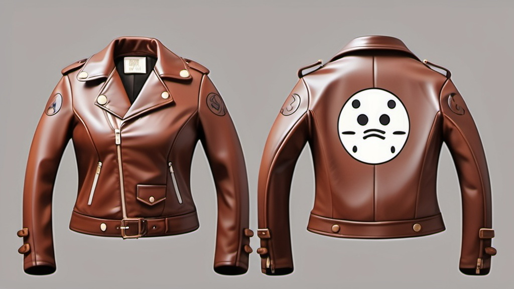 Prompt: Ghibli 2D anime style. A women's leather jacket. 