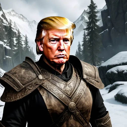 Prompt: Donald Trump in Skyrim.