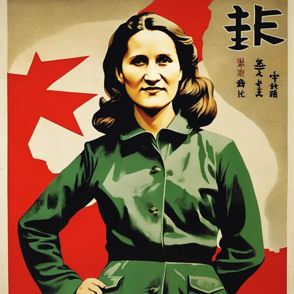 Prompt: Chinese propaganda poster from the cultural revolution, portrait of Chrystia Freeland.