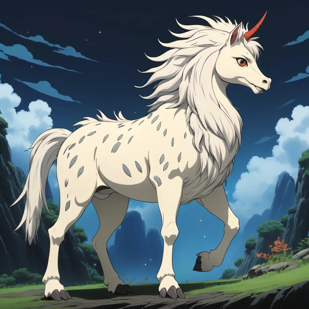 Prompt: Ghibli 2D anime style. A Kirin.