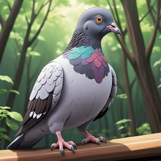 Prompt: Ghibli 2D anime style. a pigeon named Ph!l.