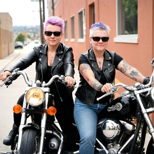 Prompt: Lesbian Bikers.