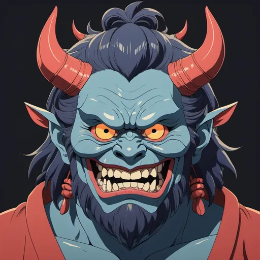 Prompt: Ghibli 2D anime style. An Oni.