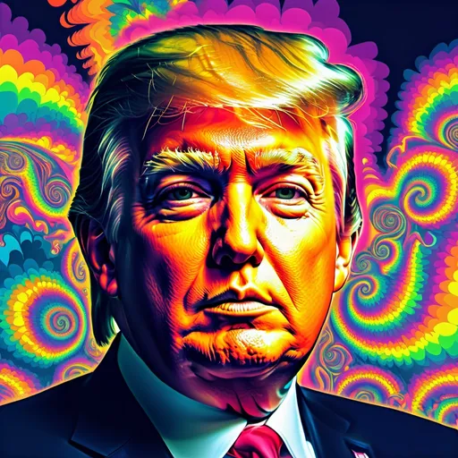 Prompt: Trump. psychedelic style.