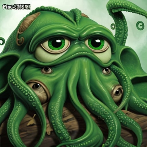 Prompt: Pepe-Cthulhu