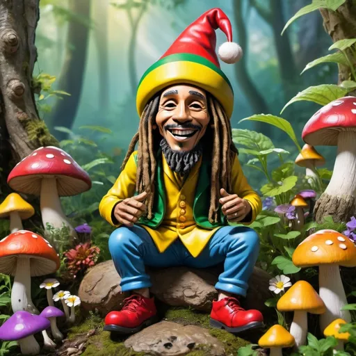 Prompt: Bob Marley as a gnome