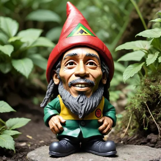 Prompt: Bob Marley as a gnome