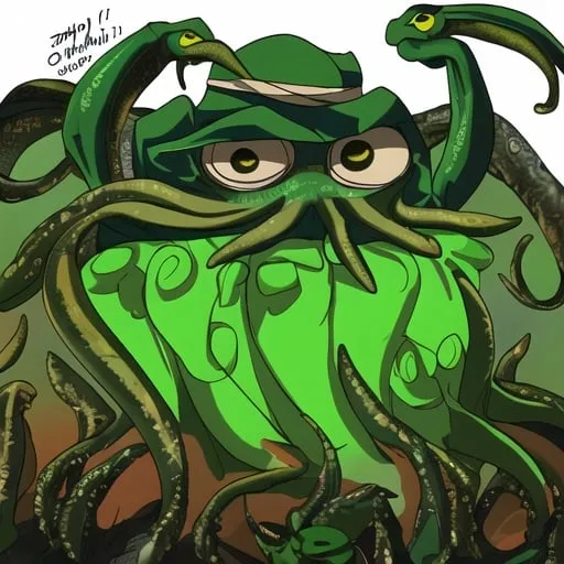 Prompt: Pepe-Cthulhu